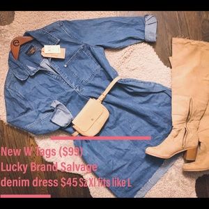 Lucky brand denim dress. Thick raw denim.